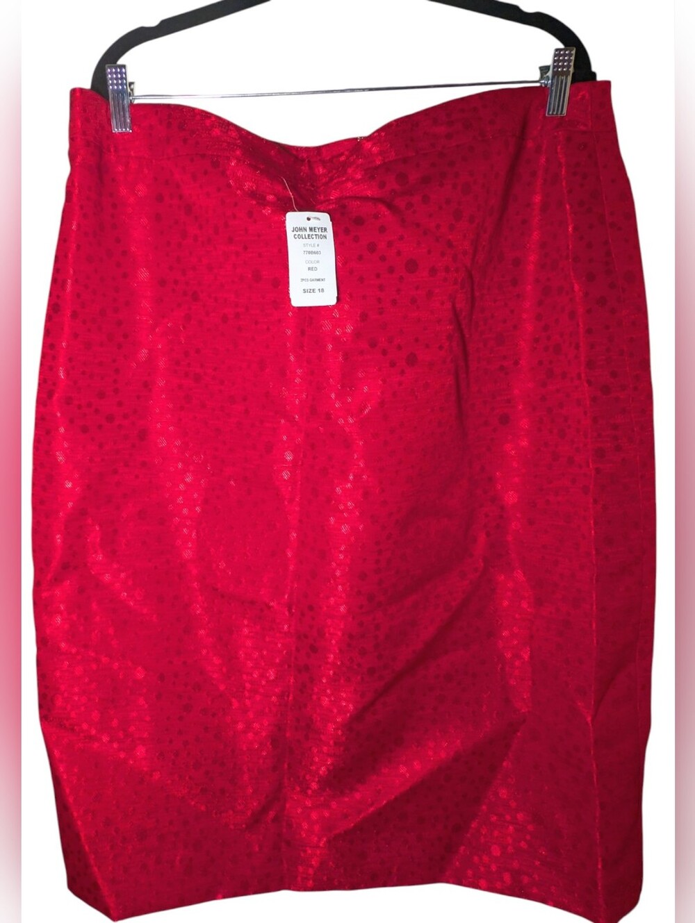 NWT John Meyer Collection Red Patterned Pencil Skirt Plus Size 18